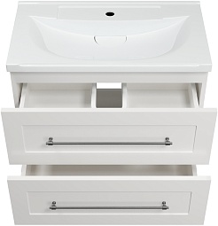 Misty Мебель для ванной Марта 80 подвесная белая глянцевая – фотография-5